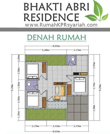 denah rumah syariah depok bhakti abri rks